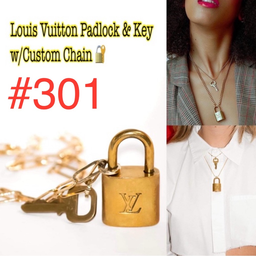 💋3️⃣0️⃣1️⃣😘AUTHENTIC Louis Vuitton Padlock+one key Comes with Custom Necklace